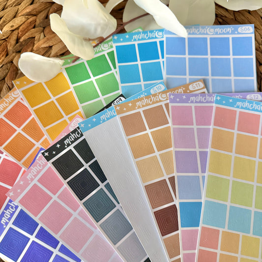 Concentric Square Sticker Sheets