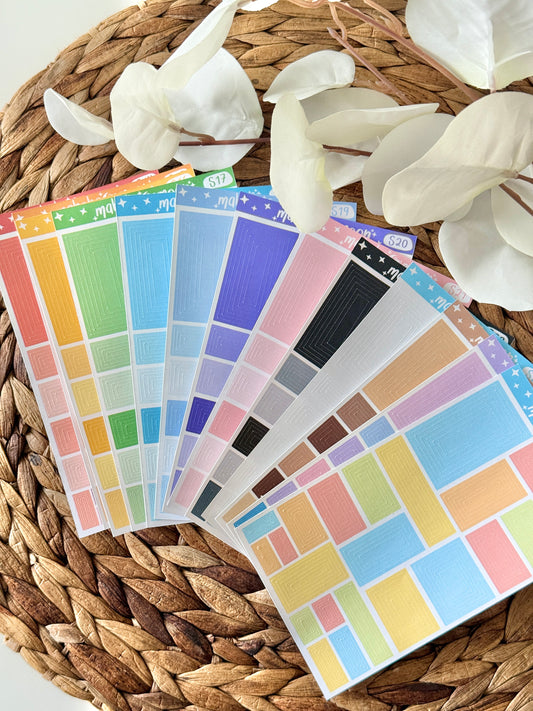 Concentric Rectangle Sticker Sheets