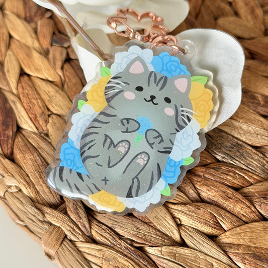 Floral Kitty Keychains