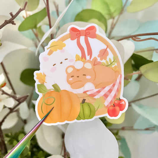 Fall Harvest Tofu Vinyl Sticker