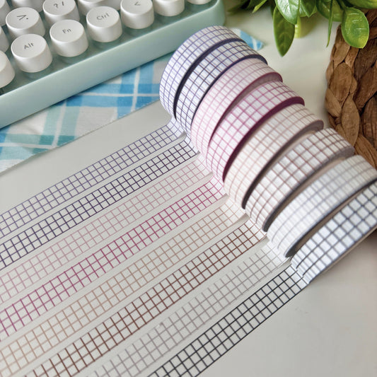 White Grid Mini Washi Tape