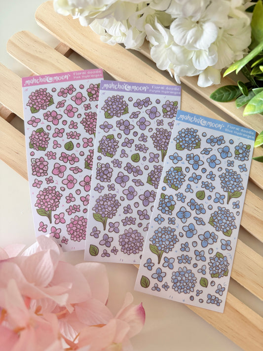 Doodle Hydrangea's | Deco Sticker Sheets