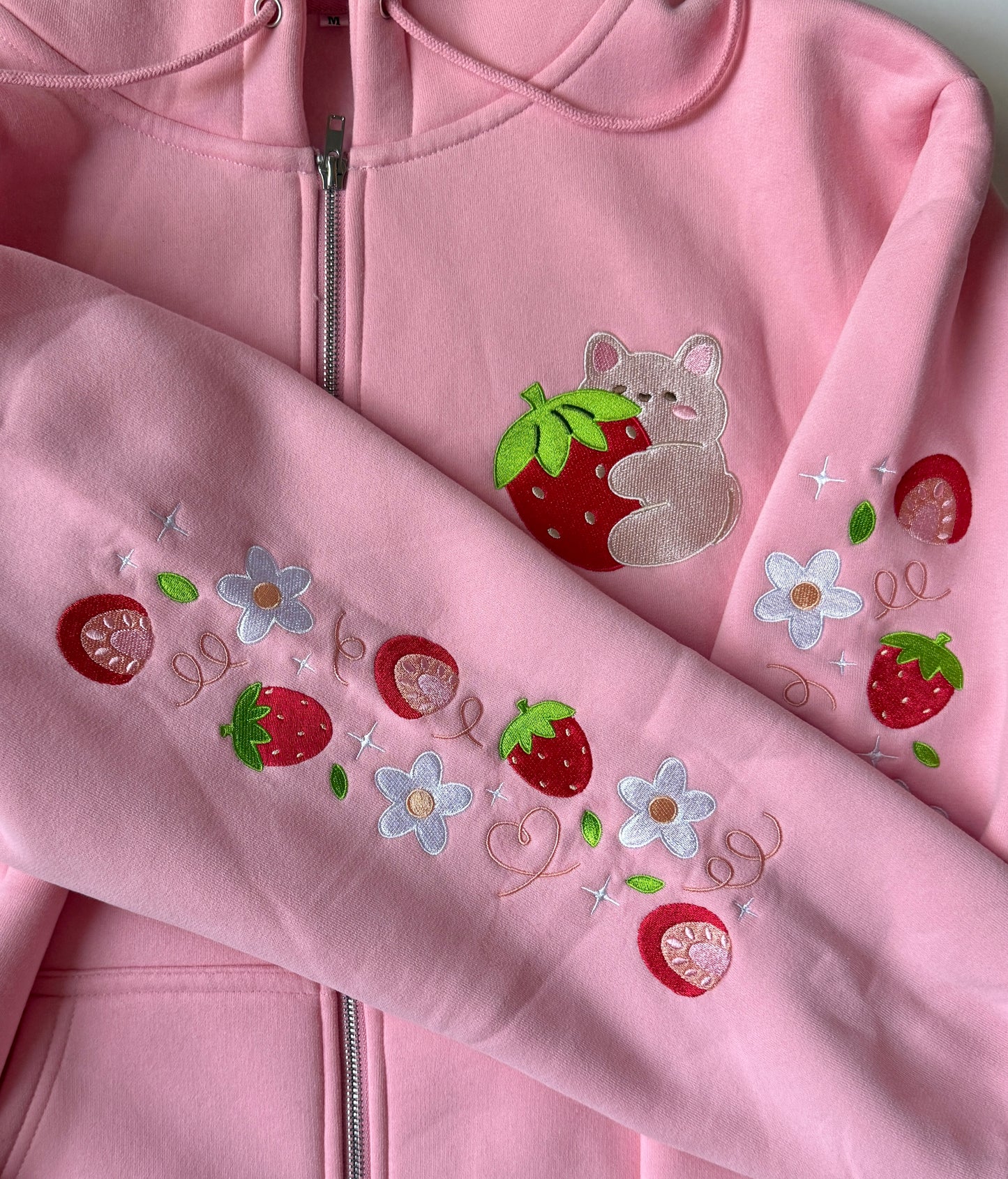 Oversized Embroidered Zip-Up Hoodies