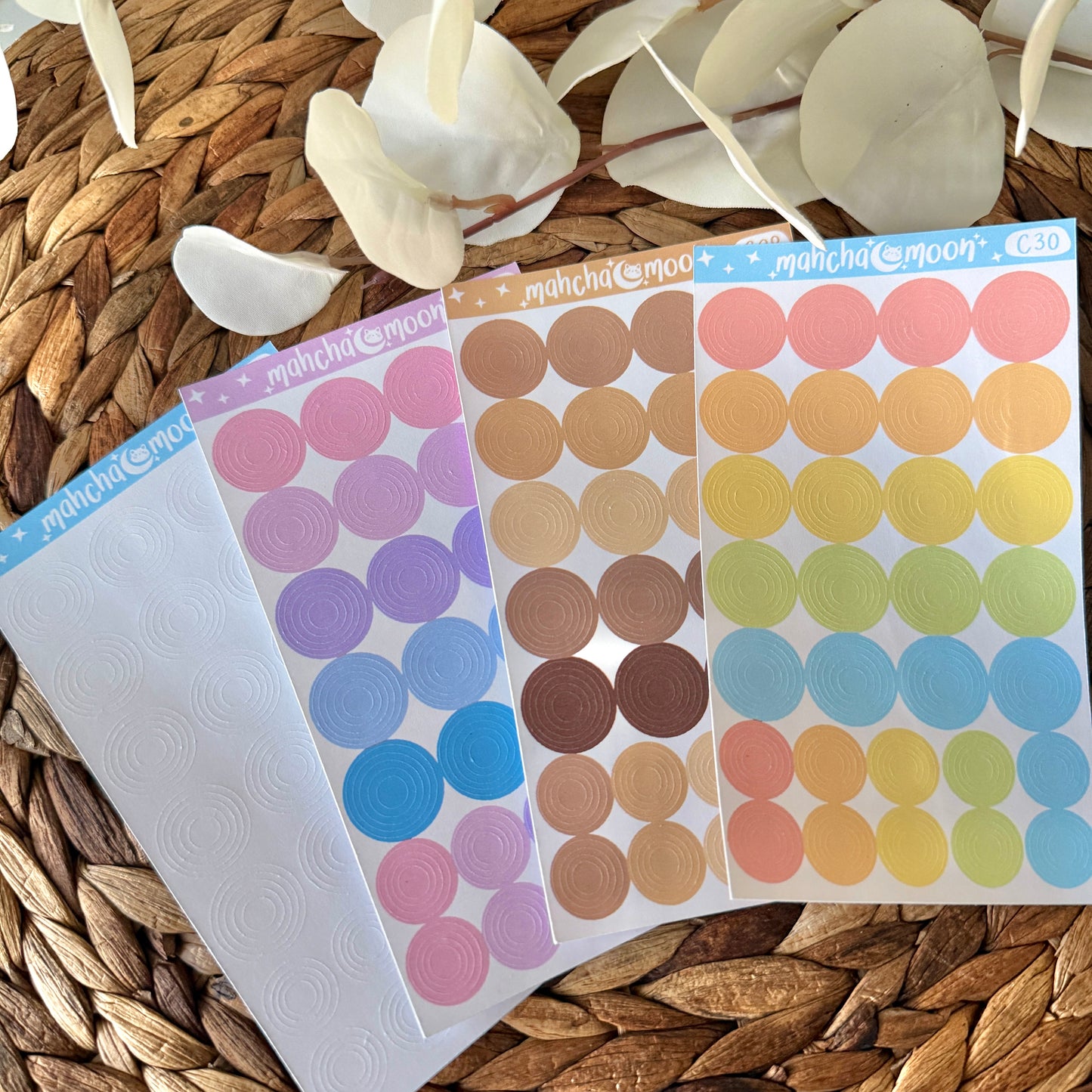 Concentric Circle Sticker Sheets