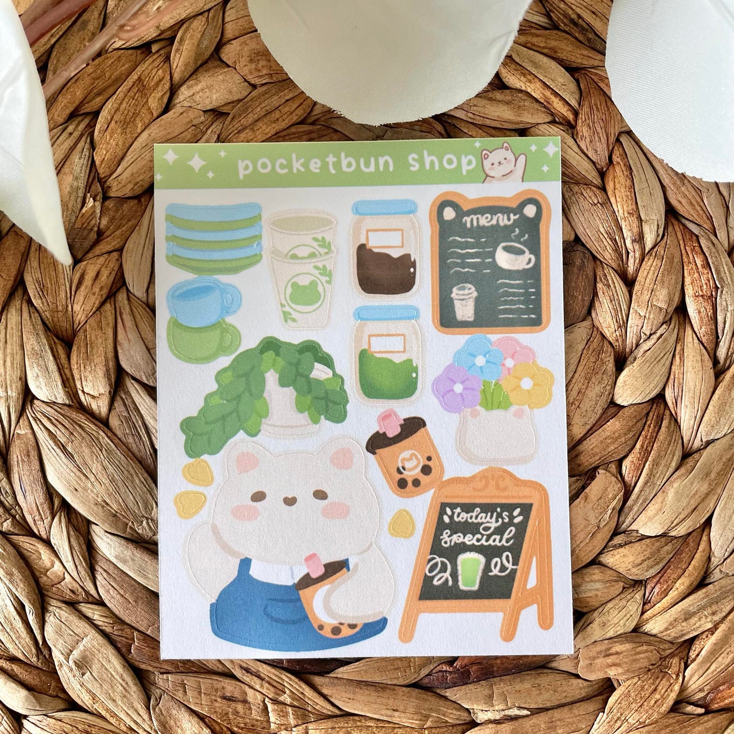 Patreon Sticker Club - Tofu Boba Cafe Sticker Sheets
