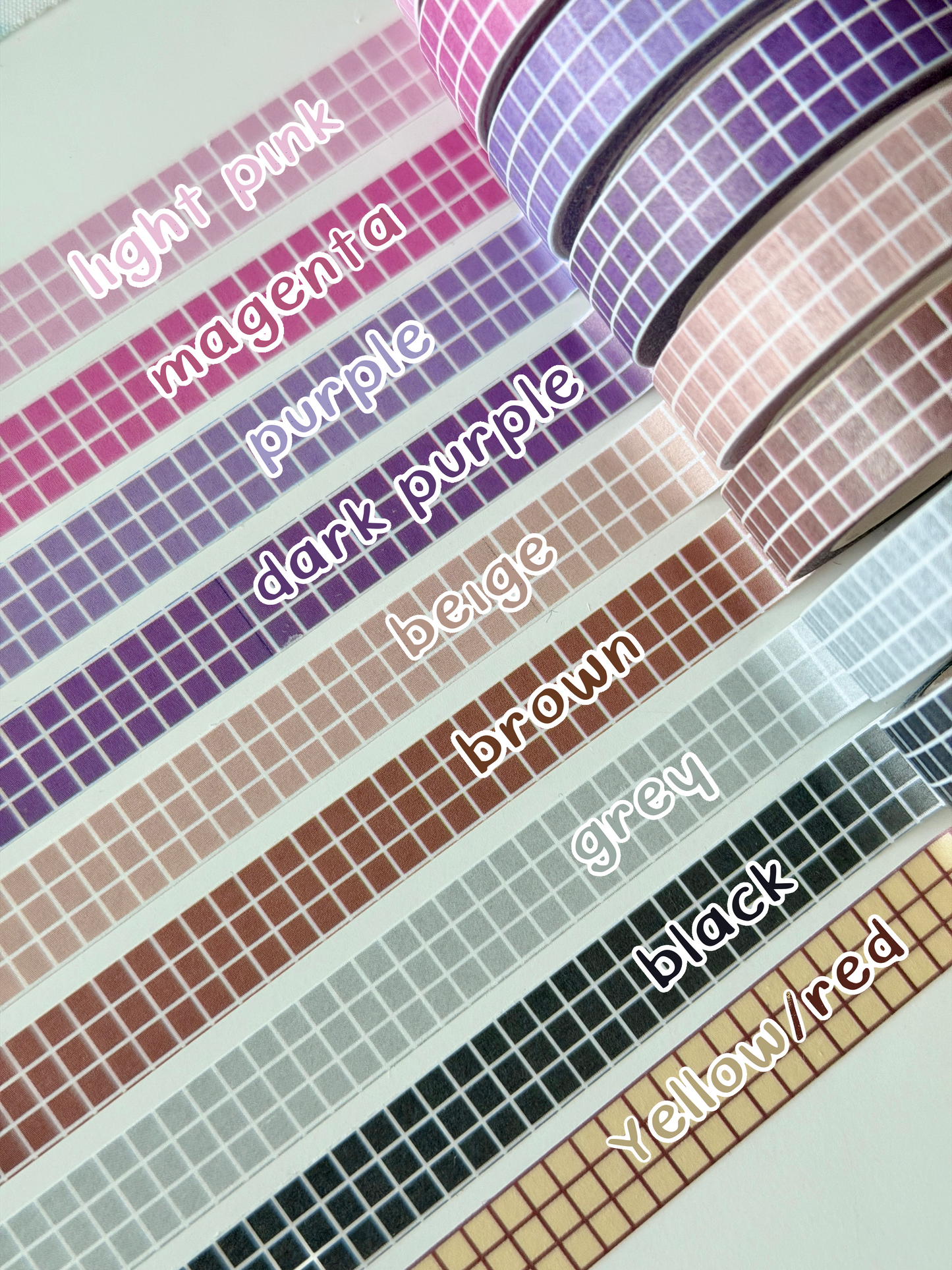 Coloured Grid Mini Washi Tape