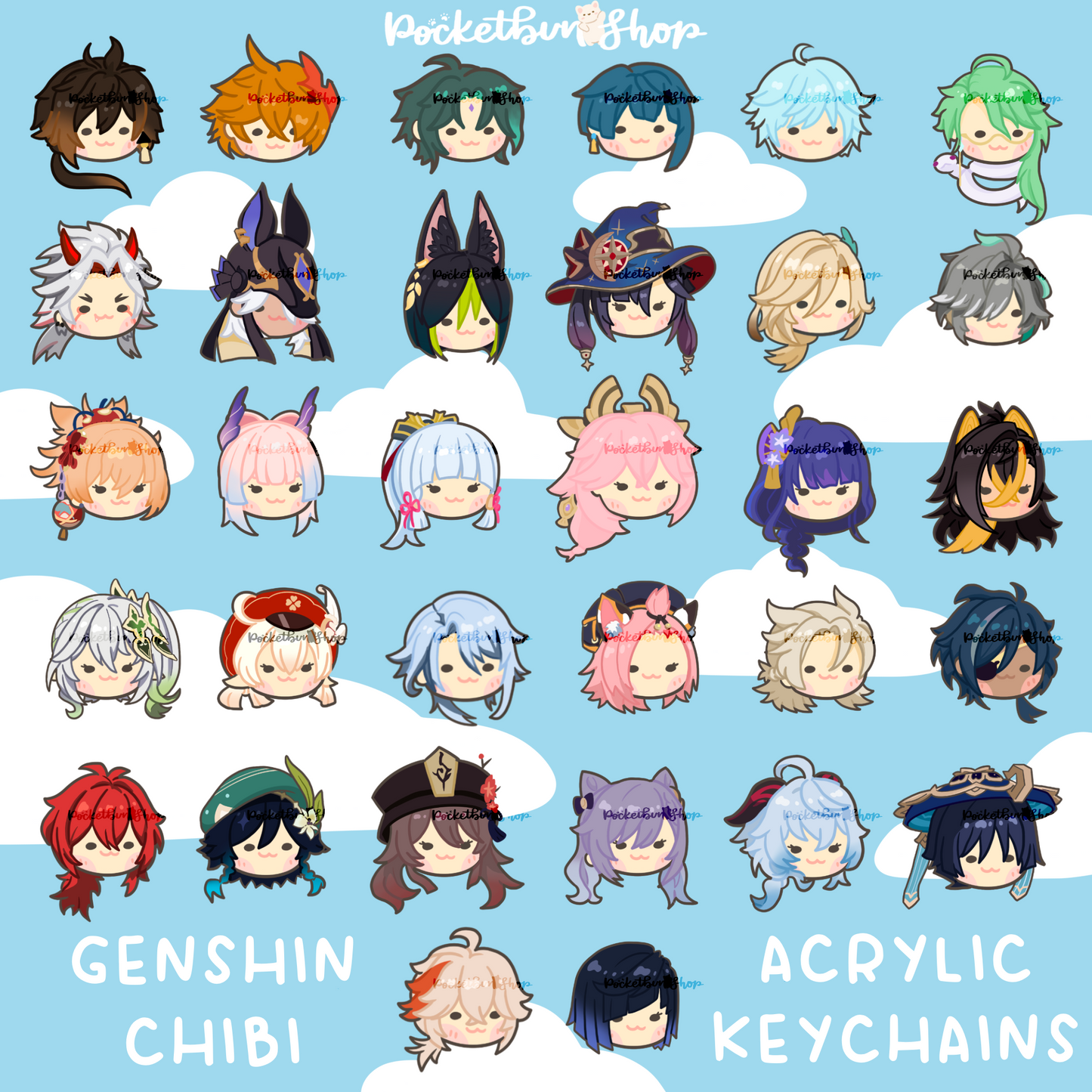 Genshin Impact Mini Keychains/Phone Charms