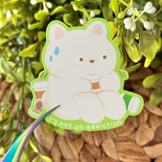 Caffeine Addict Tofu Vinyl Sticker