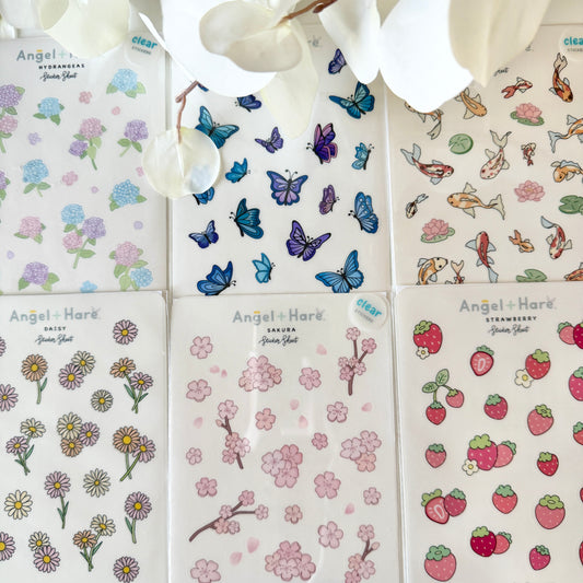 Angel and Hare CLEAR Sticker Sheets
