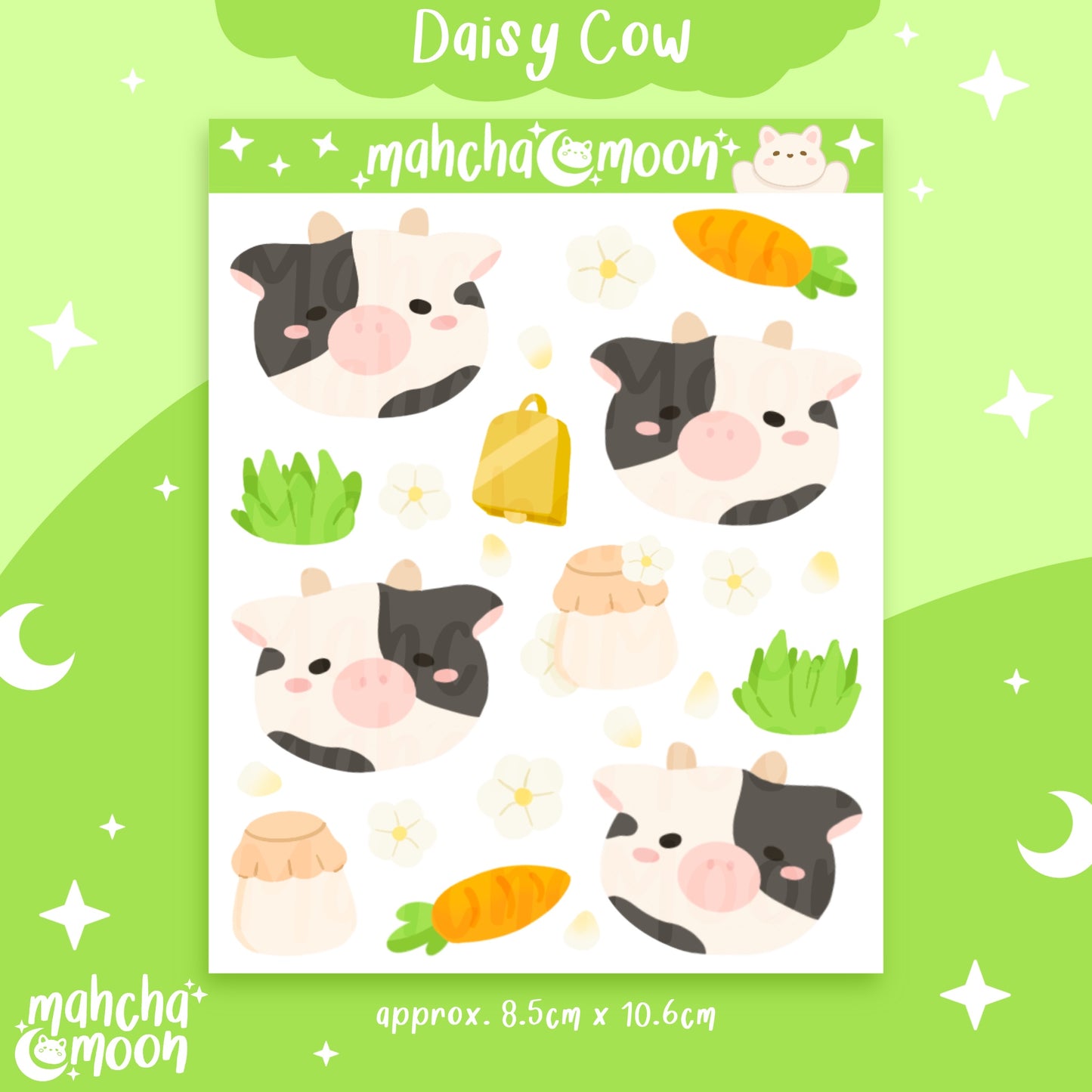 Daisy Cow Sticker Sheet