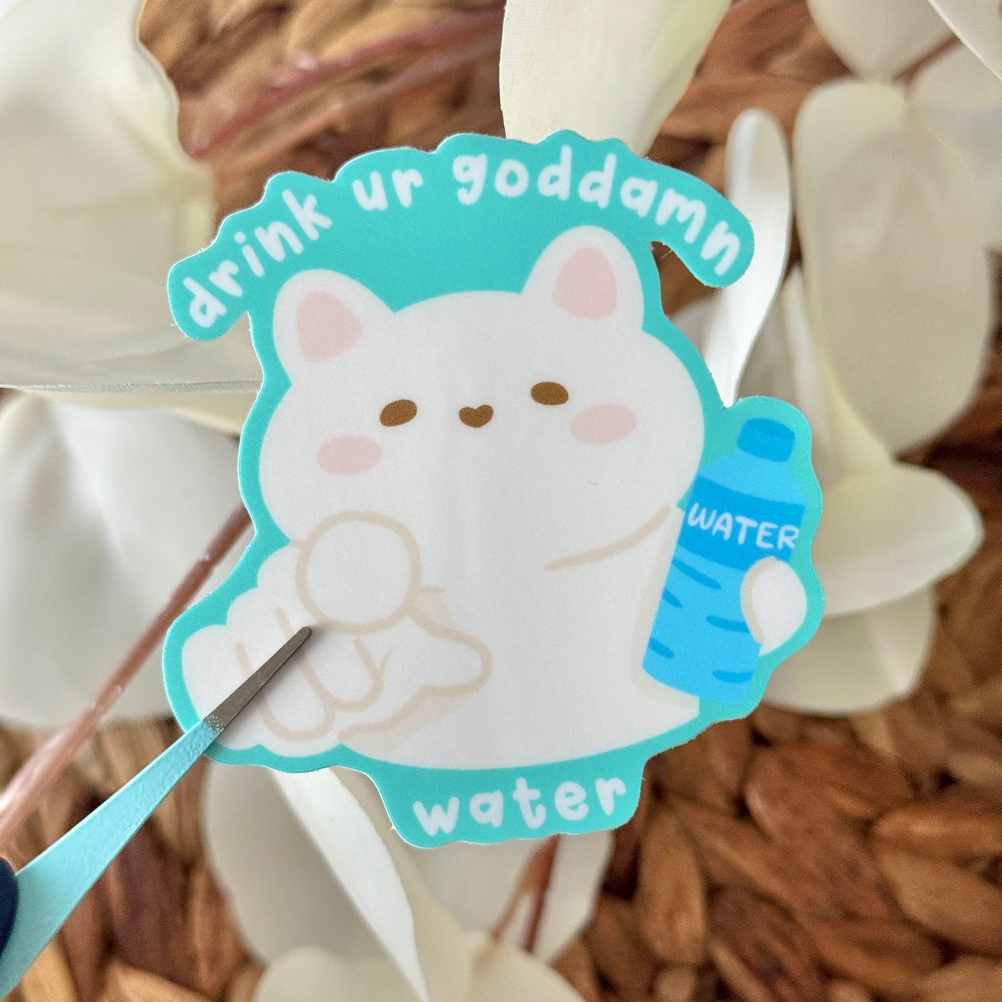 Drink Water Tofu Vinyl Sticker