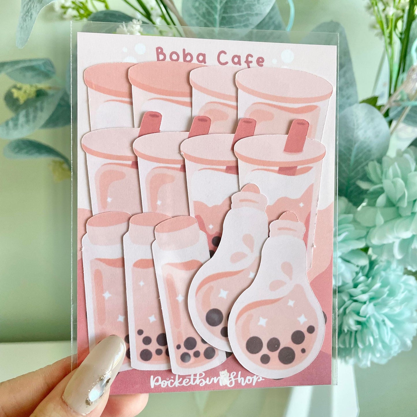 Boba Cafe Sticker Flake Packs
