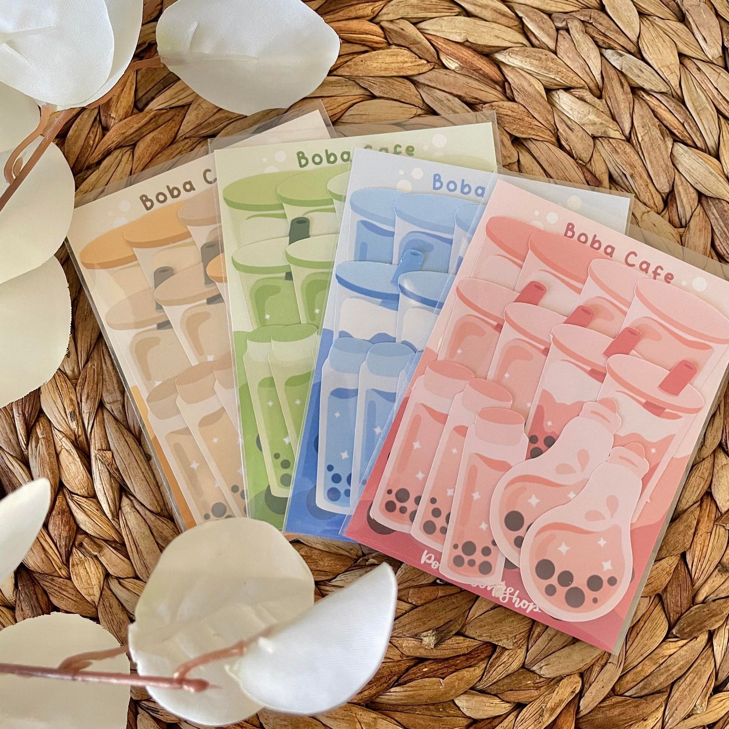 Boba Cafe Sticker Flake Packs