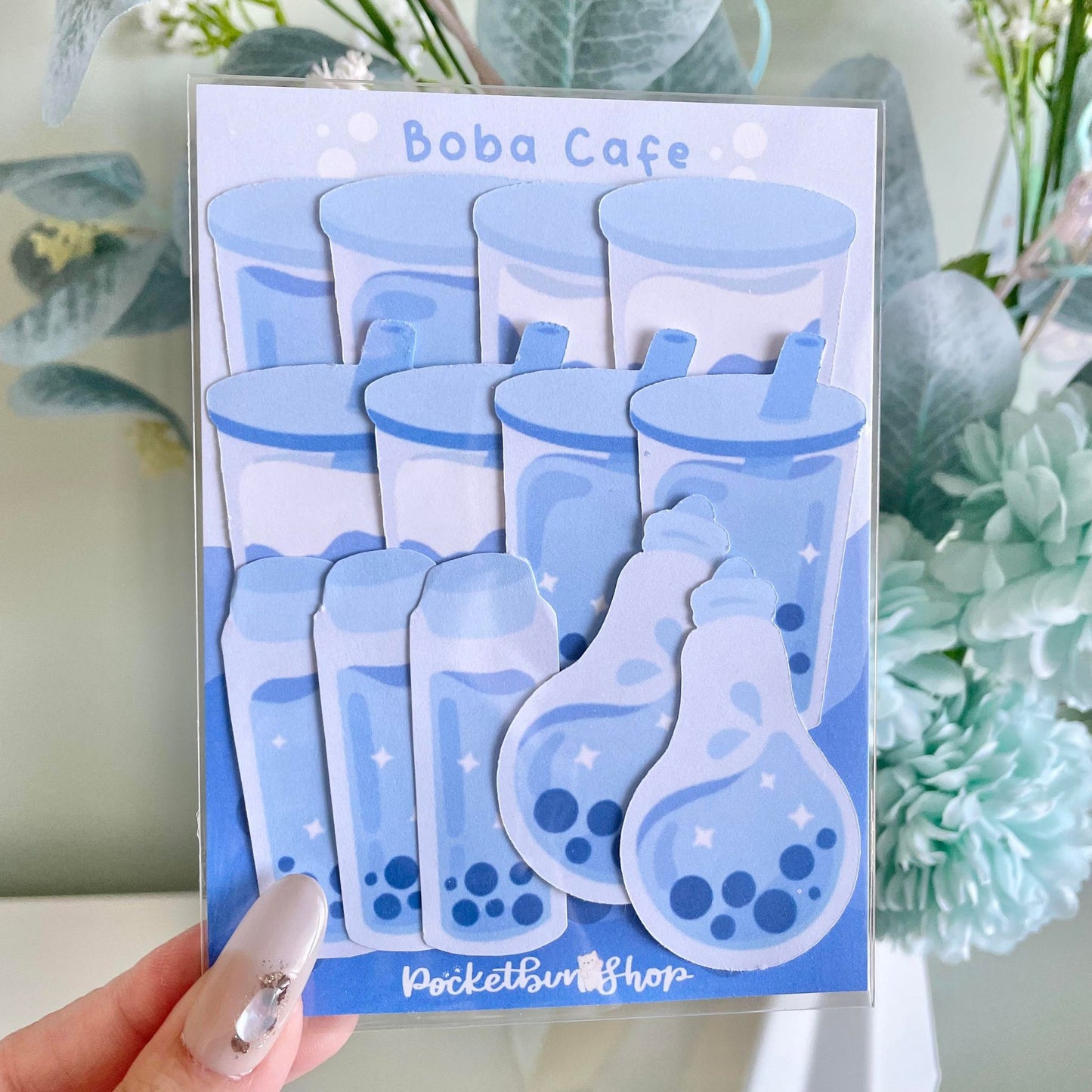 Boba Cafe Sticker Flake Packs