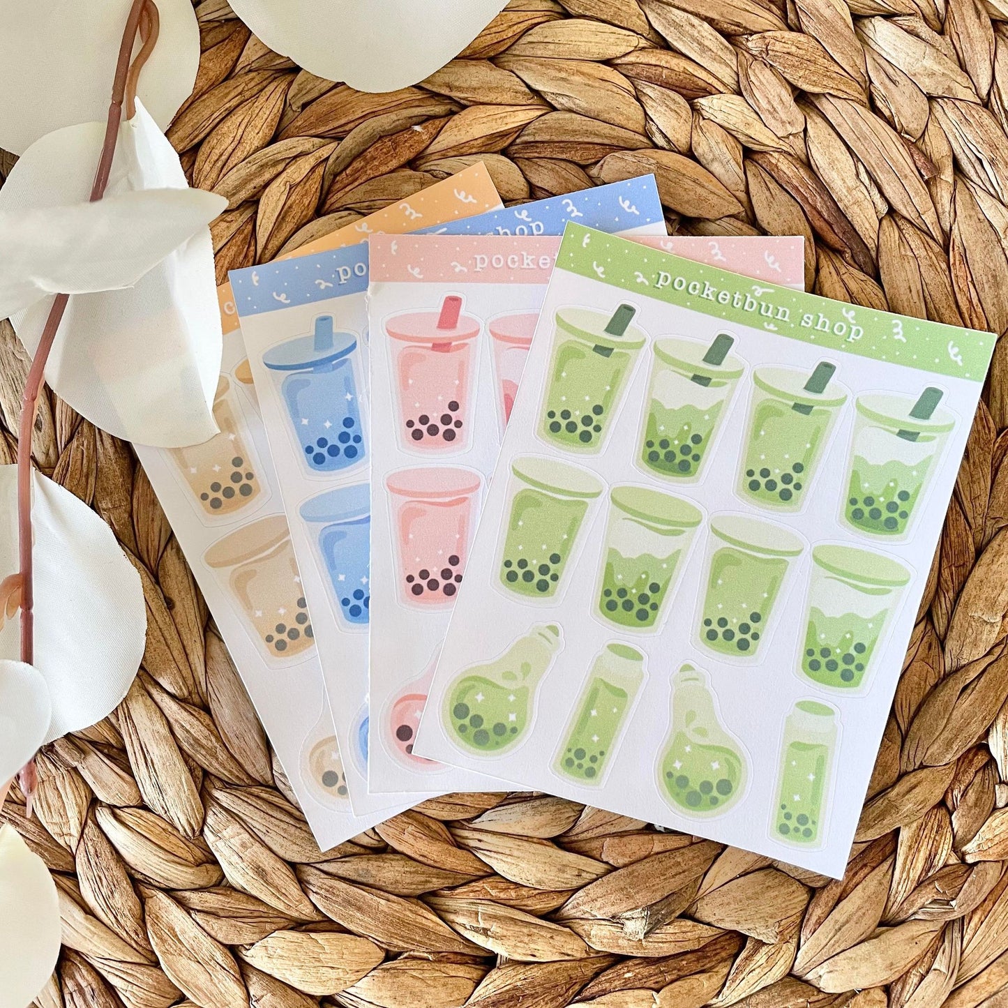 Boba Cafe Sticker Sheets