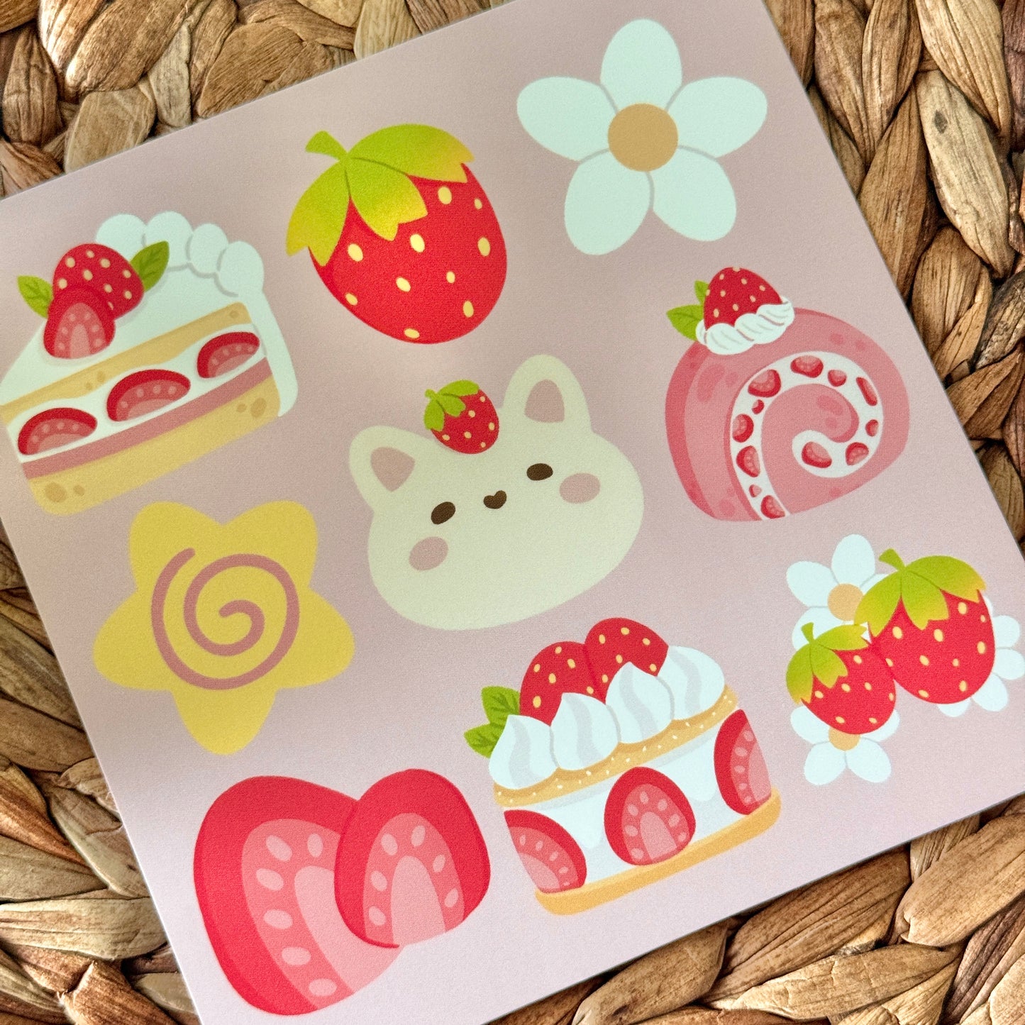 Strawberry Tofu Art Print