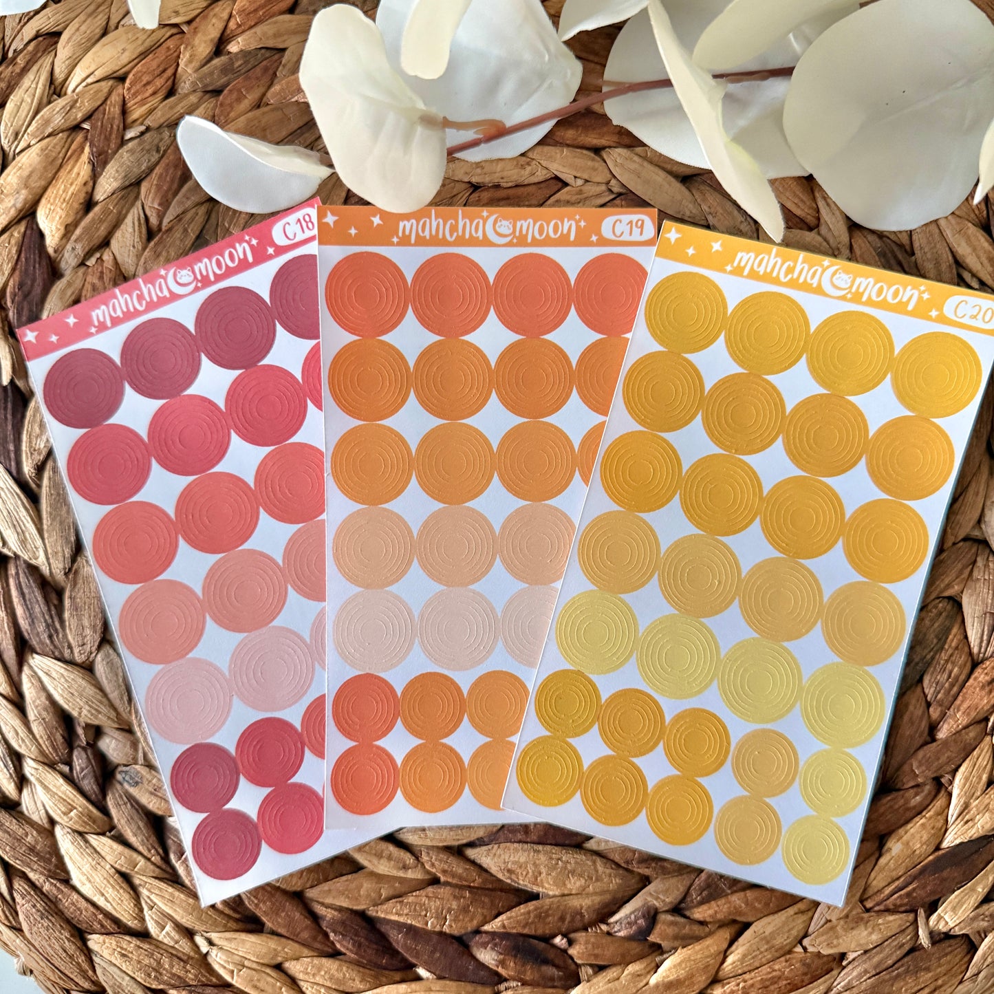 Concentric Circle Sticker Sheets