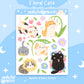 Floral Cats Sticker Sheet