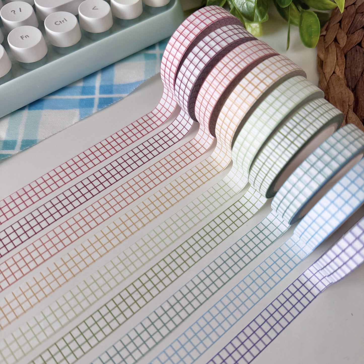 White Grid Mini Washi Tape