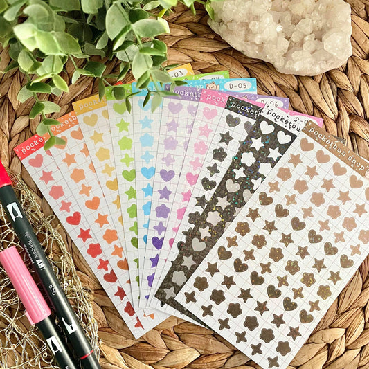 Holographic Shapes Vinyl Deco Sticker Sheets