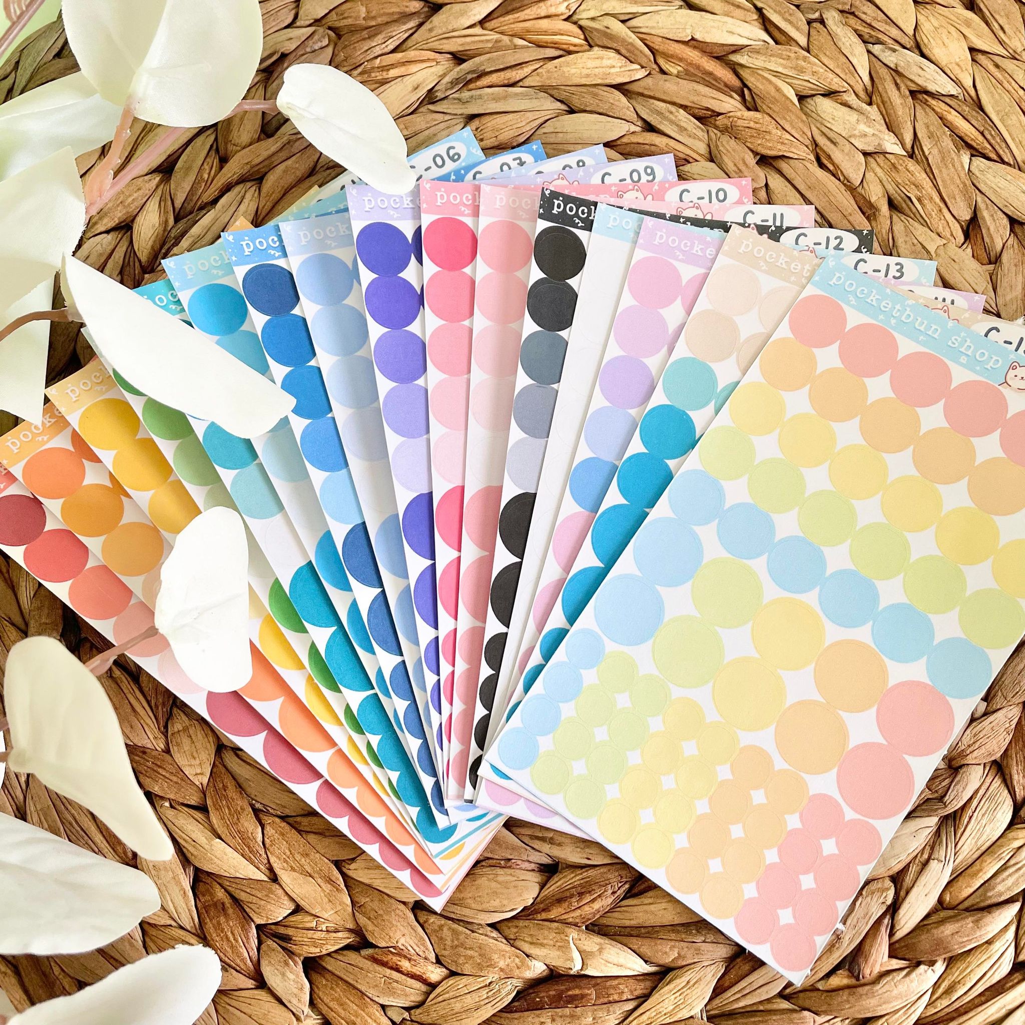 Solid Circles Deco Sticker Sheets – MahchaMoon