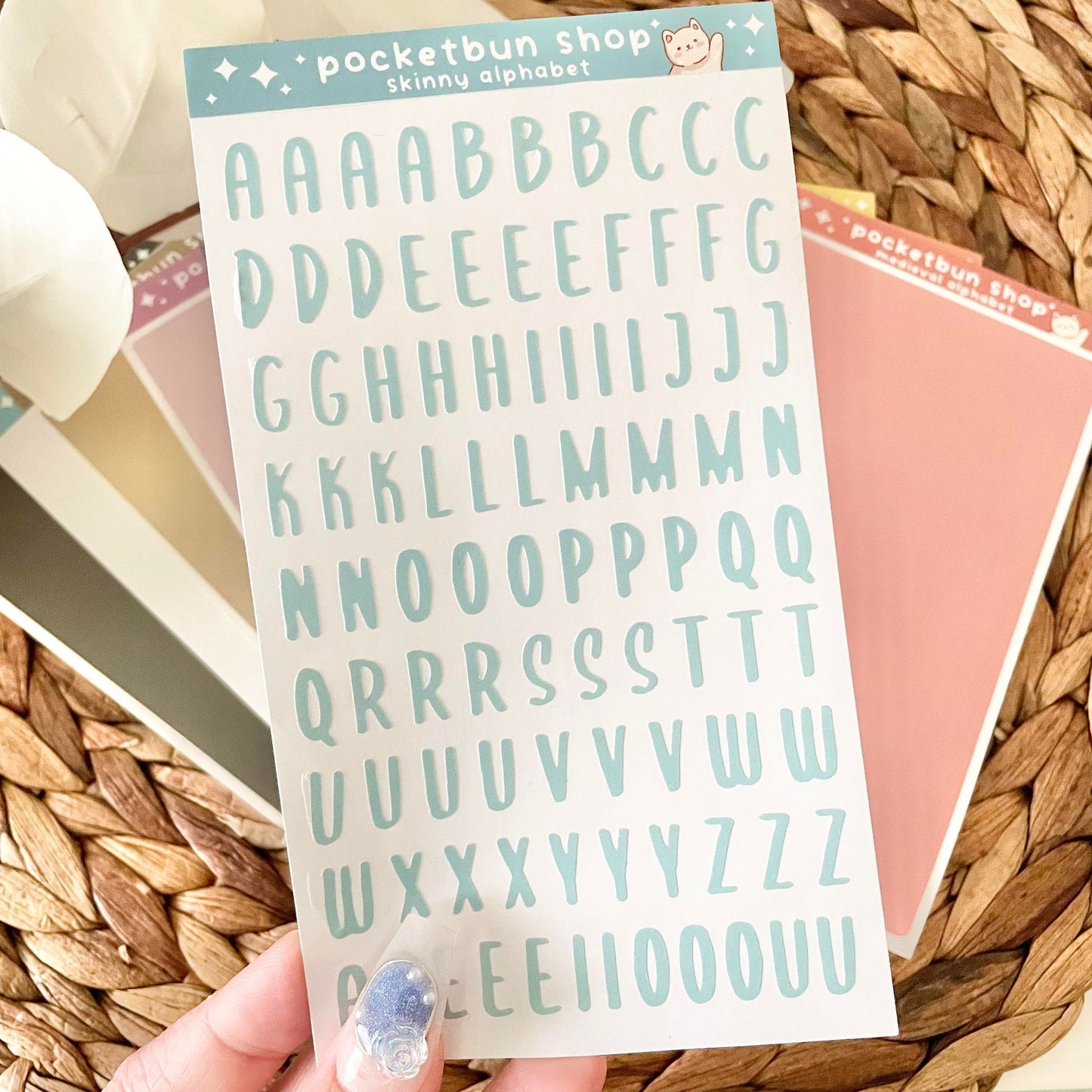 Skinny Alphabet Vinyl Deco Sticker Sheets