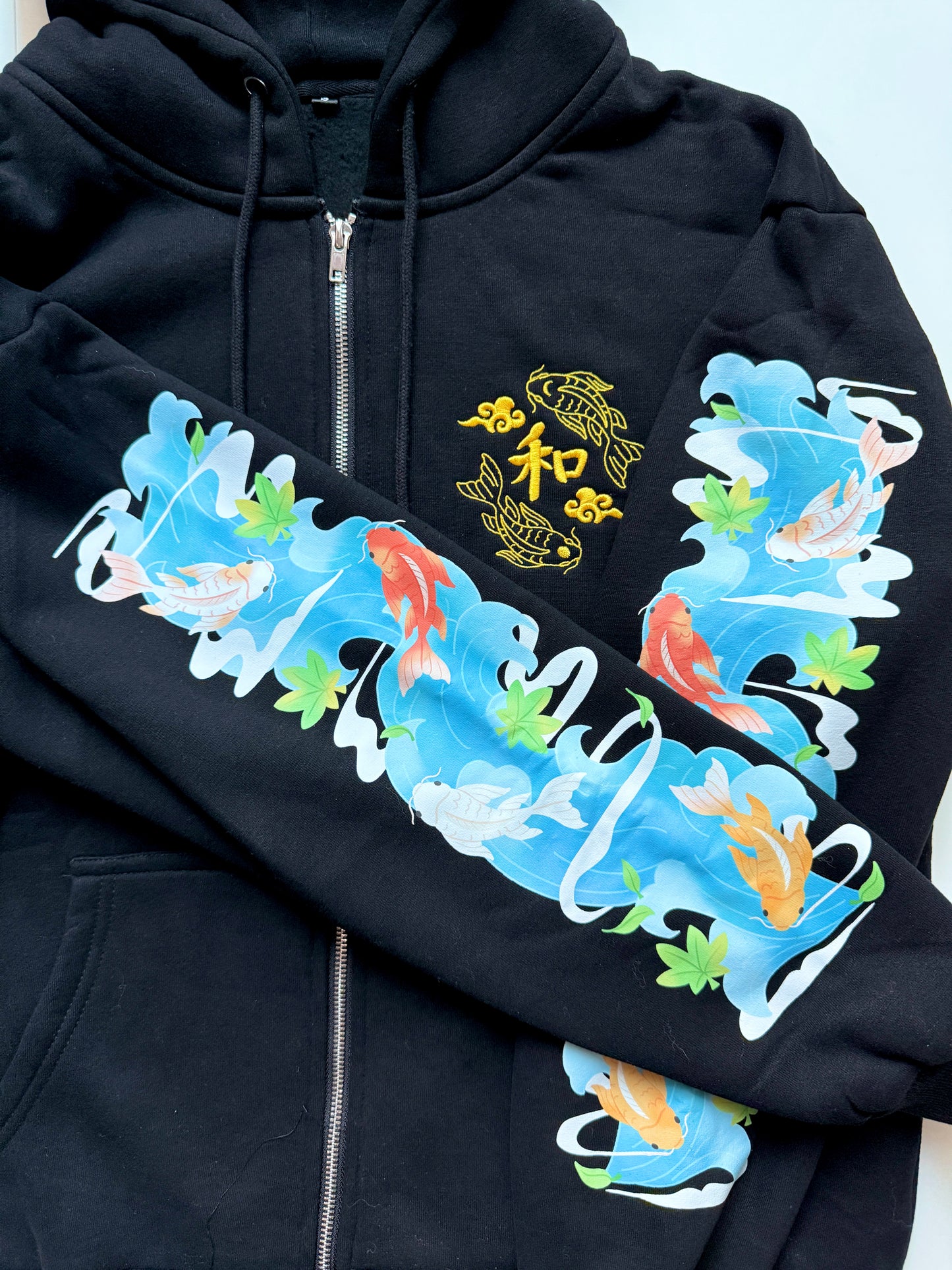 Oversized Embroidered Zip-Up Hoodies