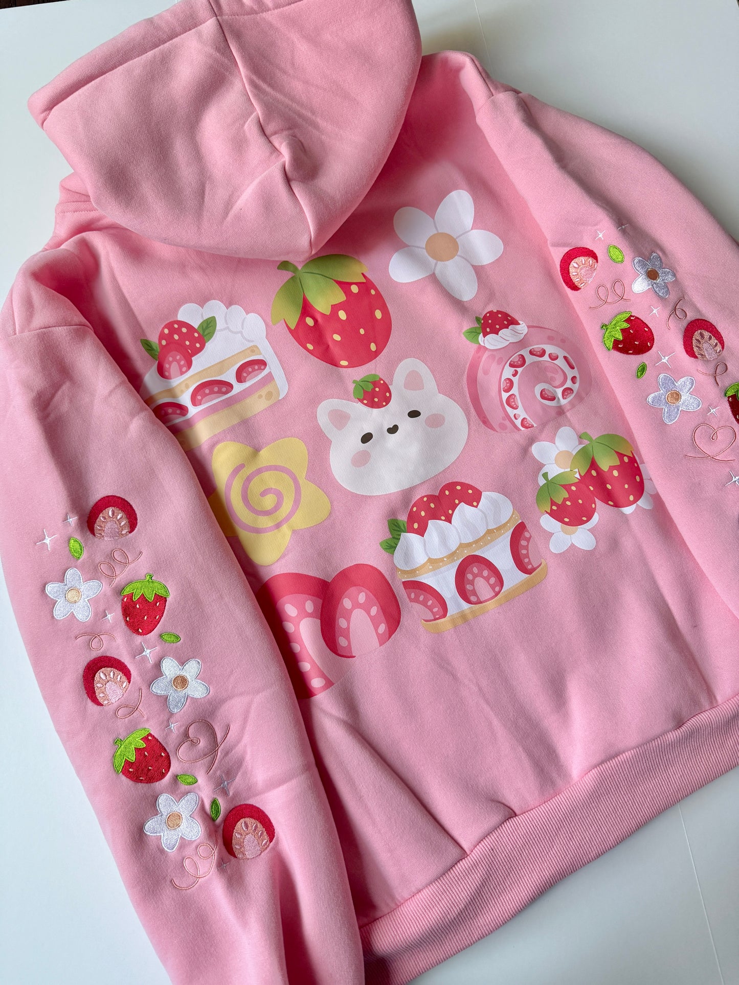 Oversized Embroidered Zip-Up Hoodies