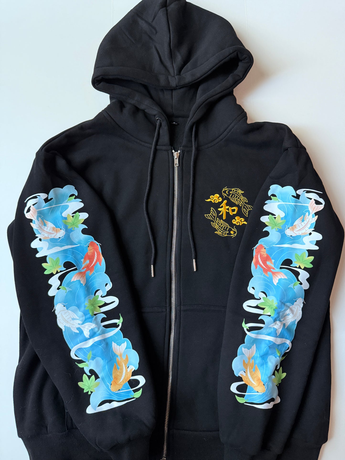 Oversized Embroidered Zip-Up Hoodies