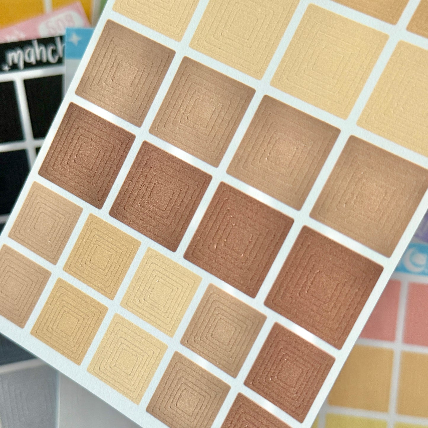 Concentric Square Sticker Sheets