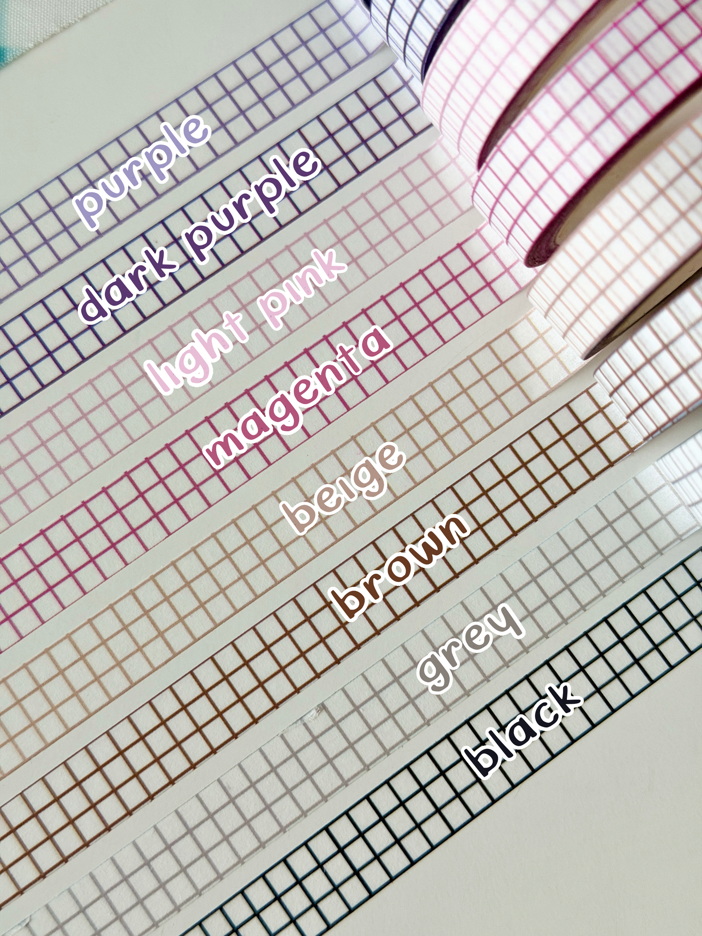 White Grid Mini Washi Tape