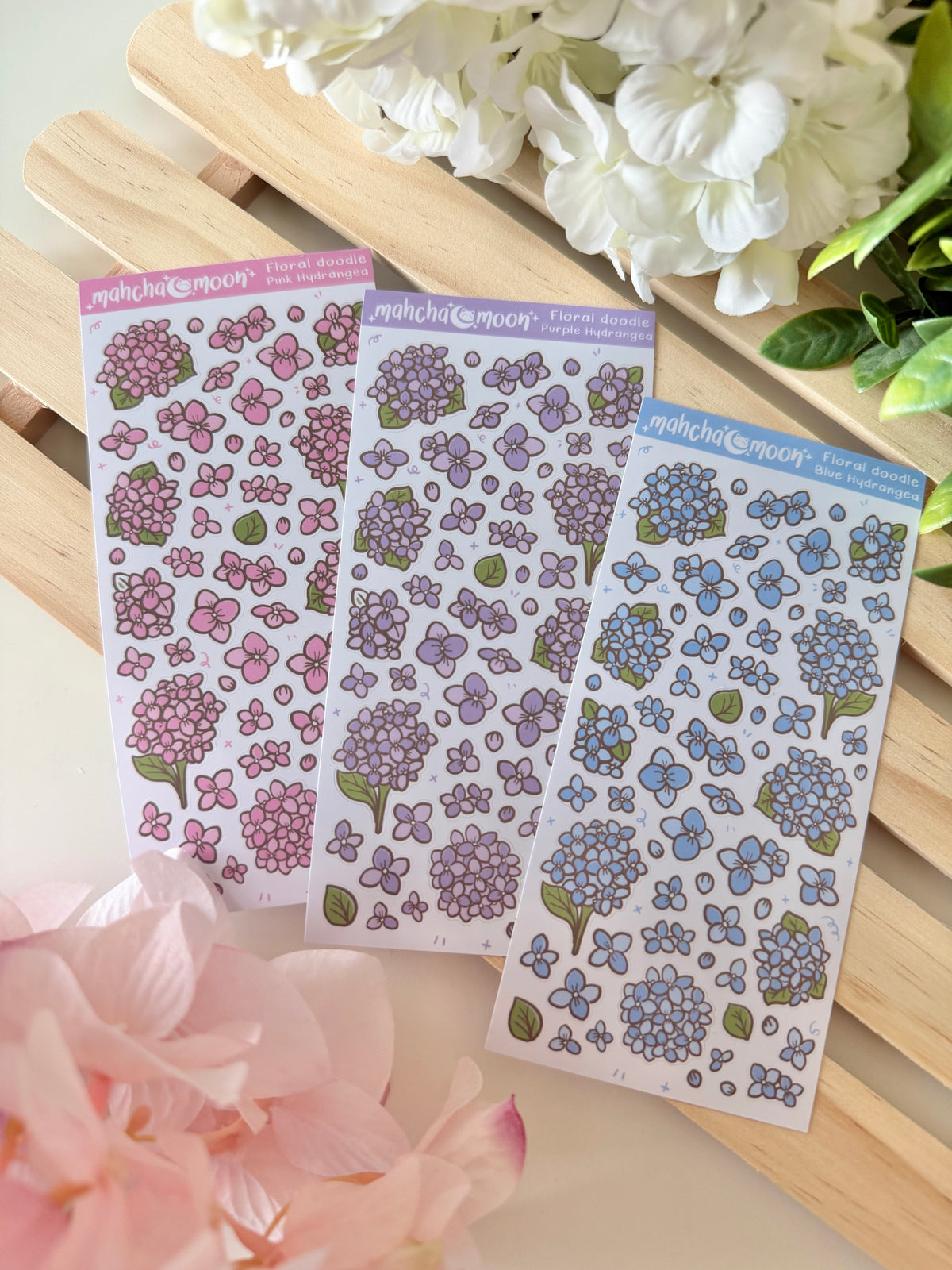 Doodle Hydrangea's | Deco Sticker Sheets
