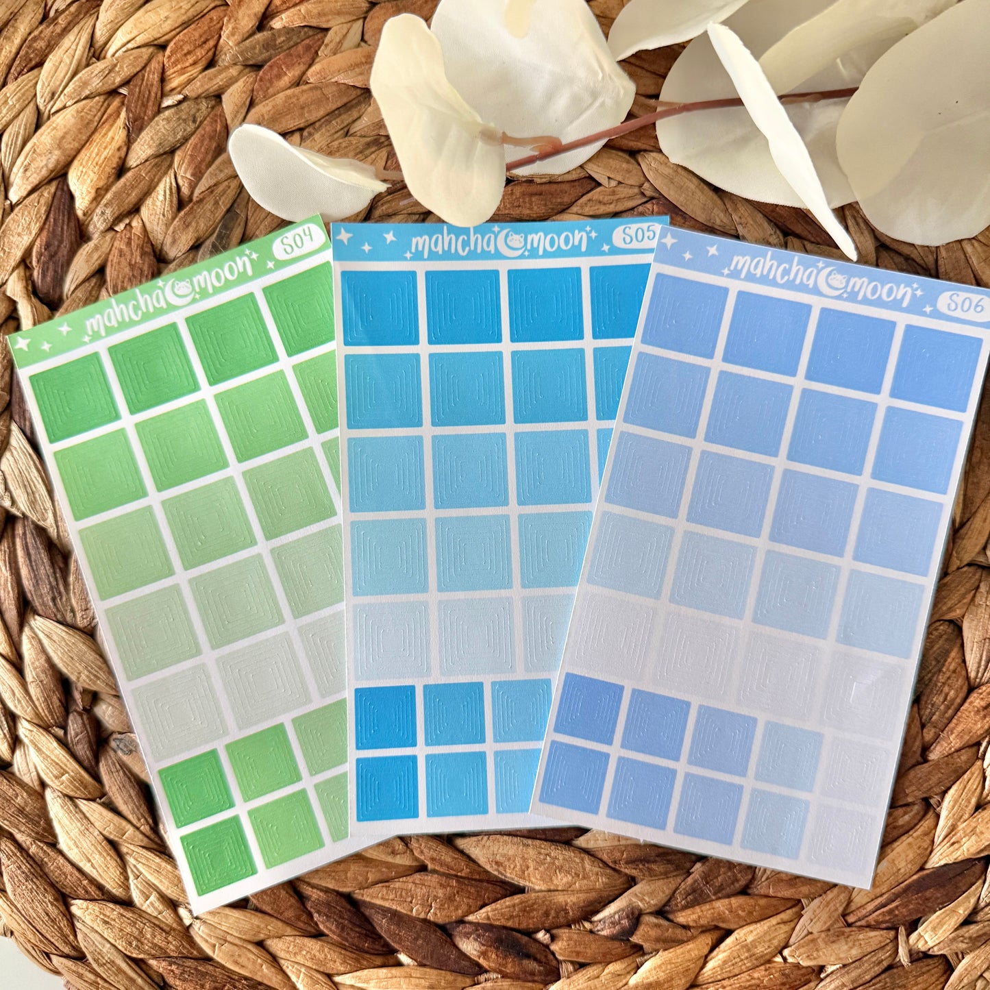 Concentric Square Sticker Sheets