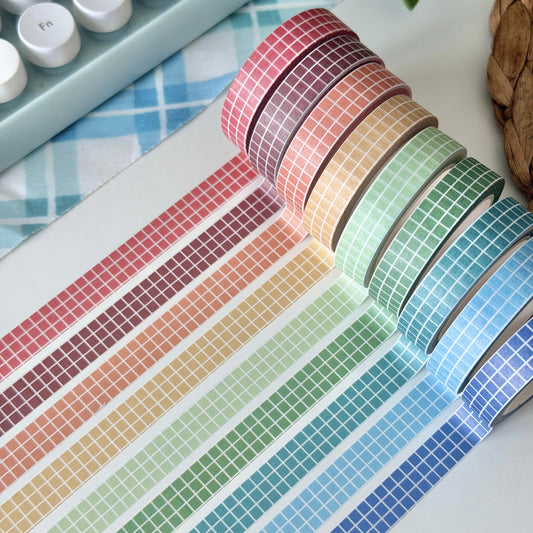 Coloured Grid Mini Washi Tape