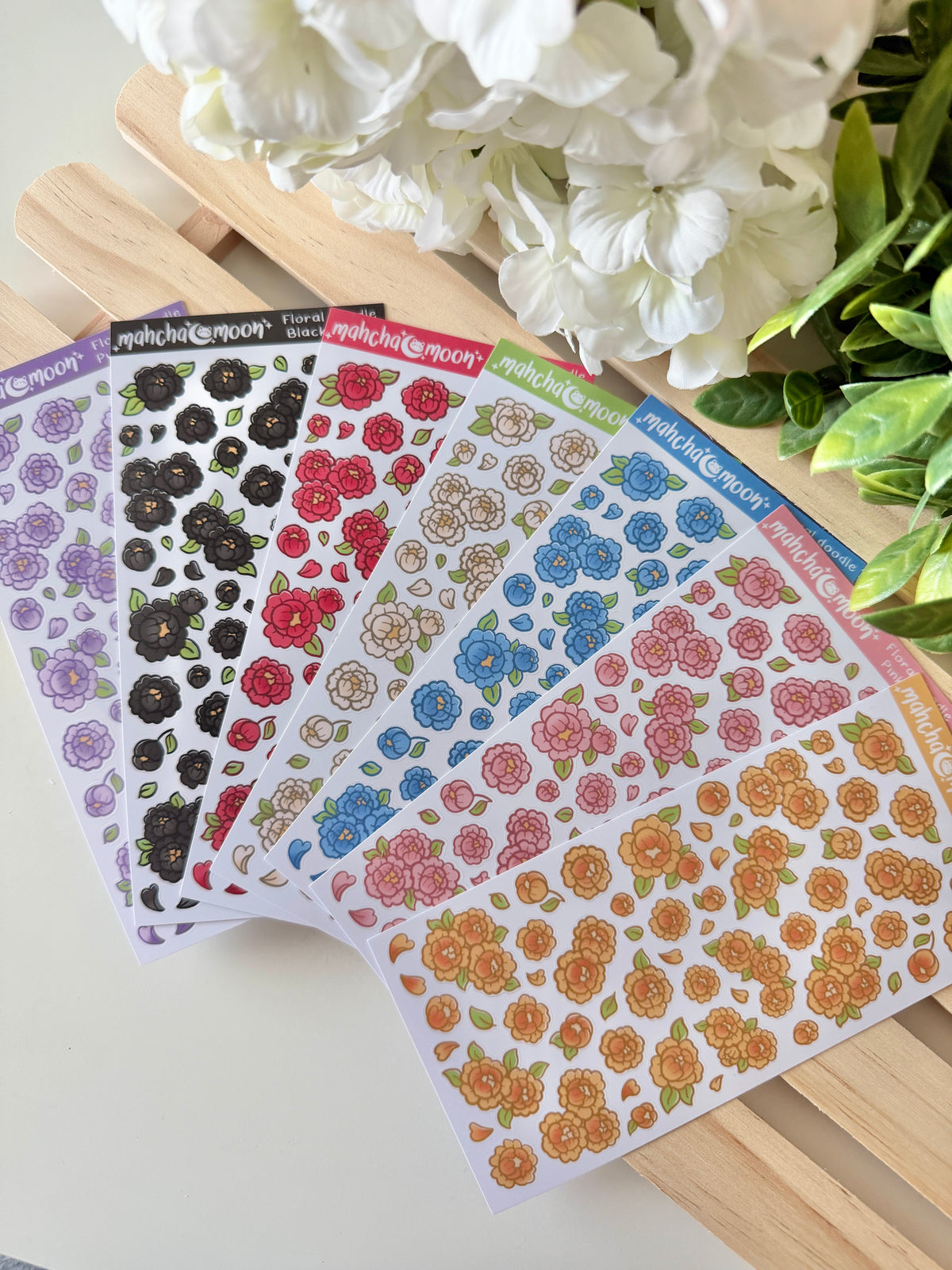 Doodle Peonies | Deco Sticker Sheets