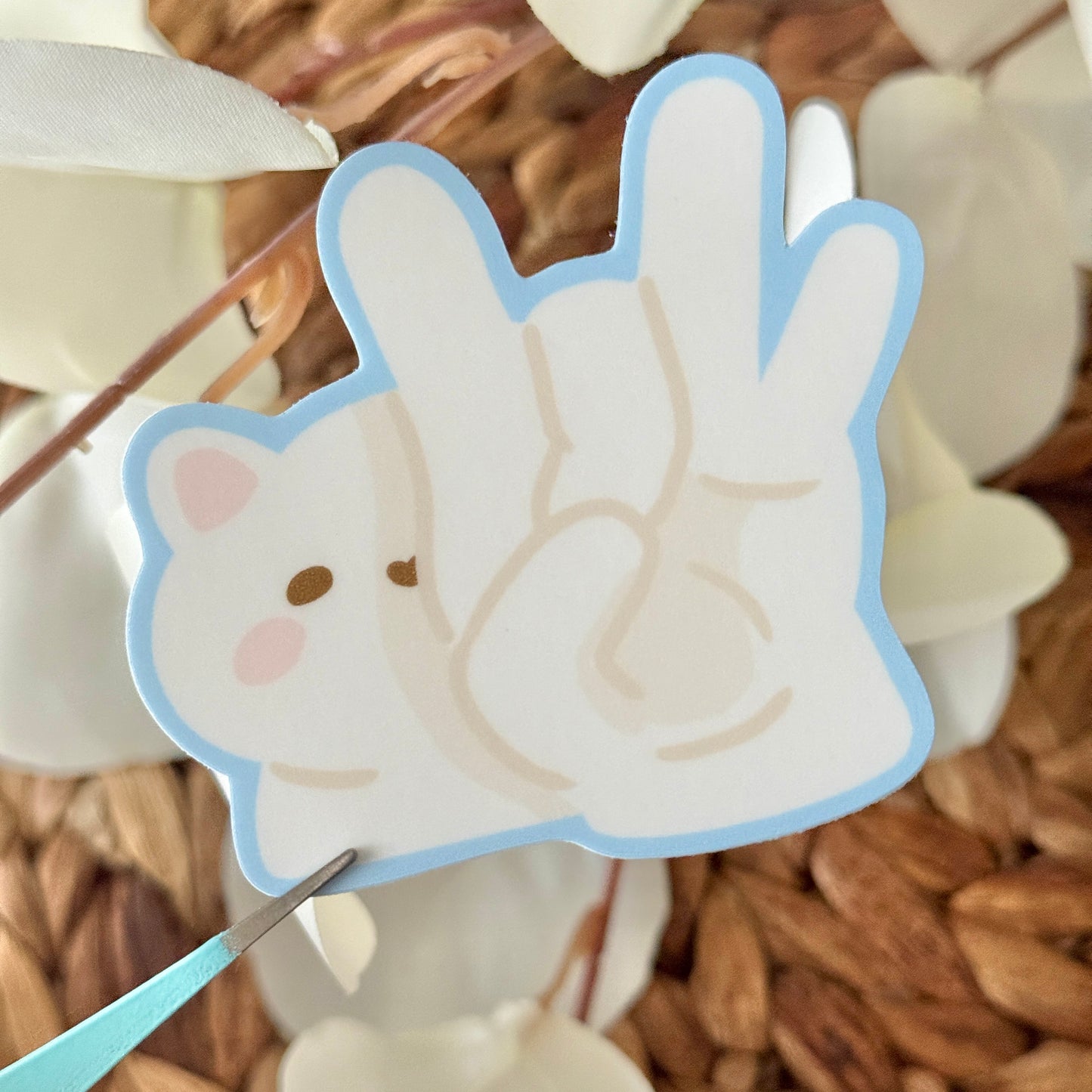 Forehead Flick Tofu Vinyl Sticker