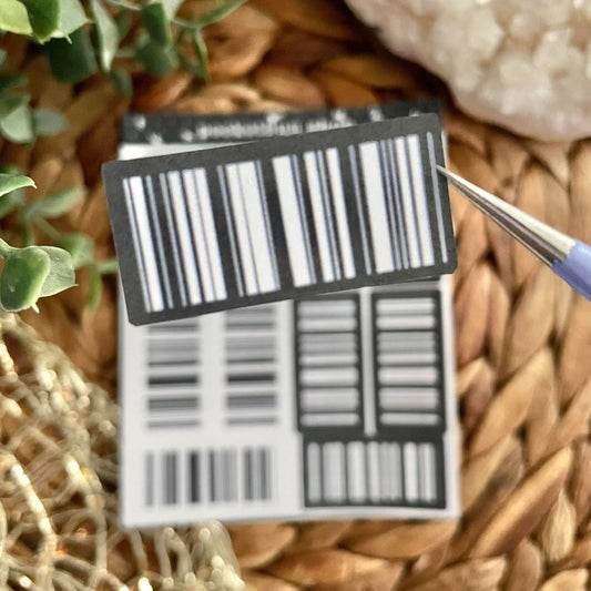Aesthetic Black & White Barcodes Sticker Sheet