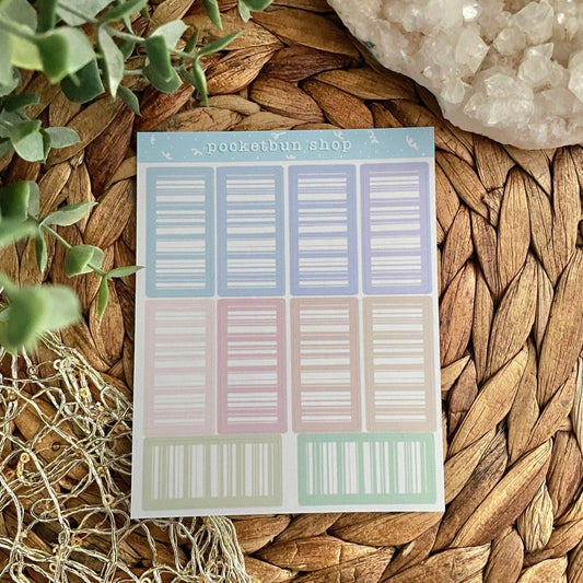 Aesthetic Coloured Barcodes Sticker Sheet