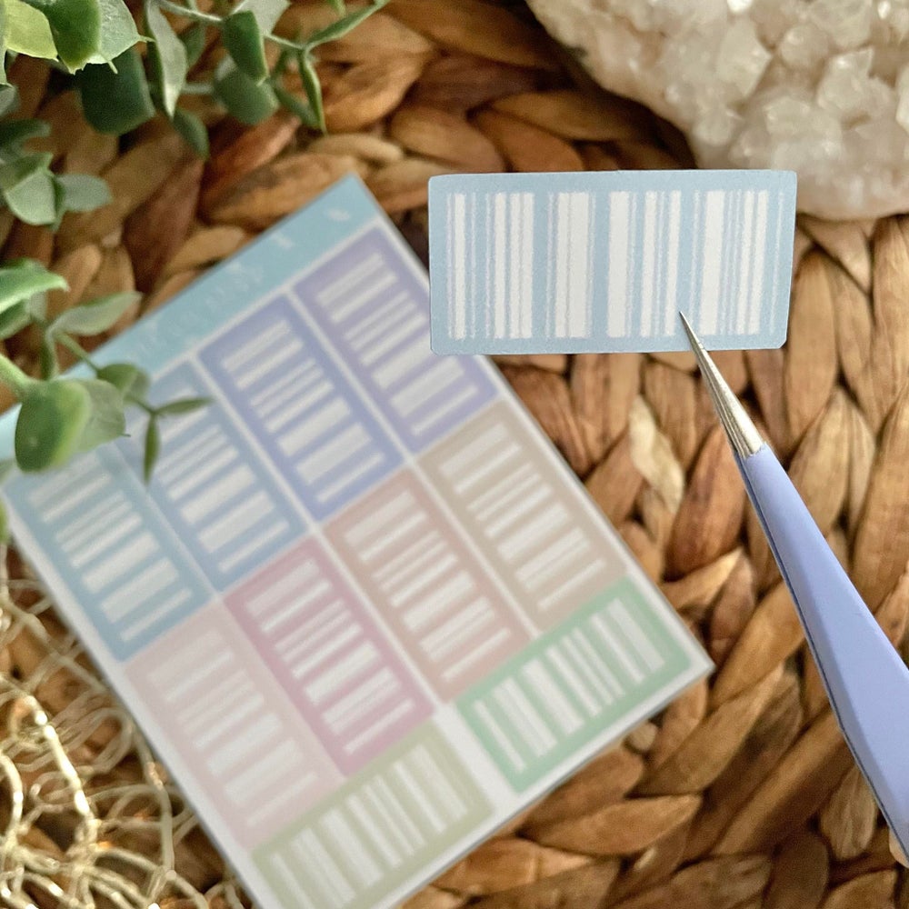 Aesthetic Coloured Barcodes Sticker Sheet