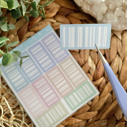 Aesthetic Coloured Barcodes Sticker Sheet