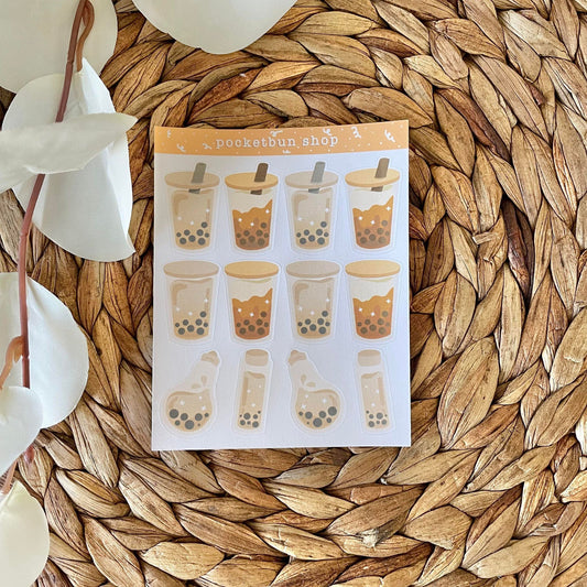 Boba Cafe Sticker Sheets