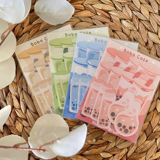 Boba Cafe Sticker Flake Packs