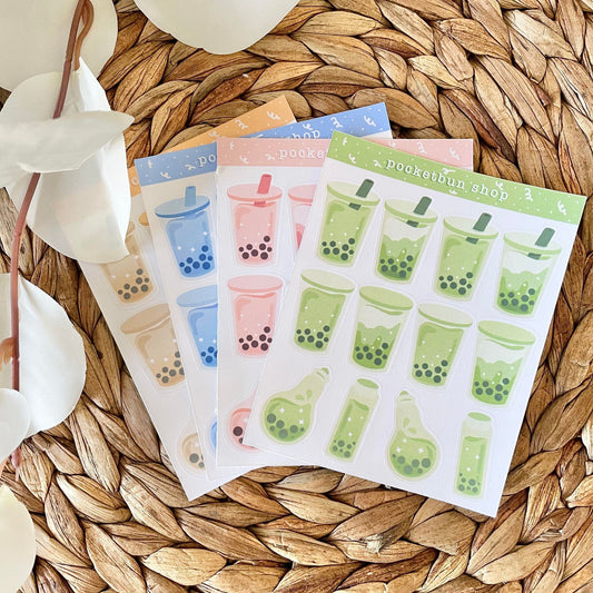 Boba Cafe Sticker Sheets