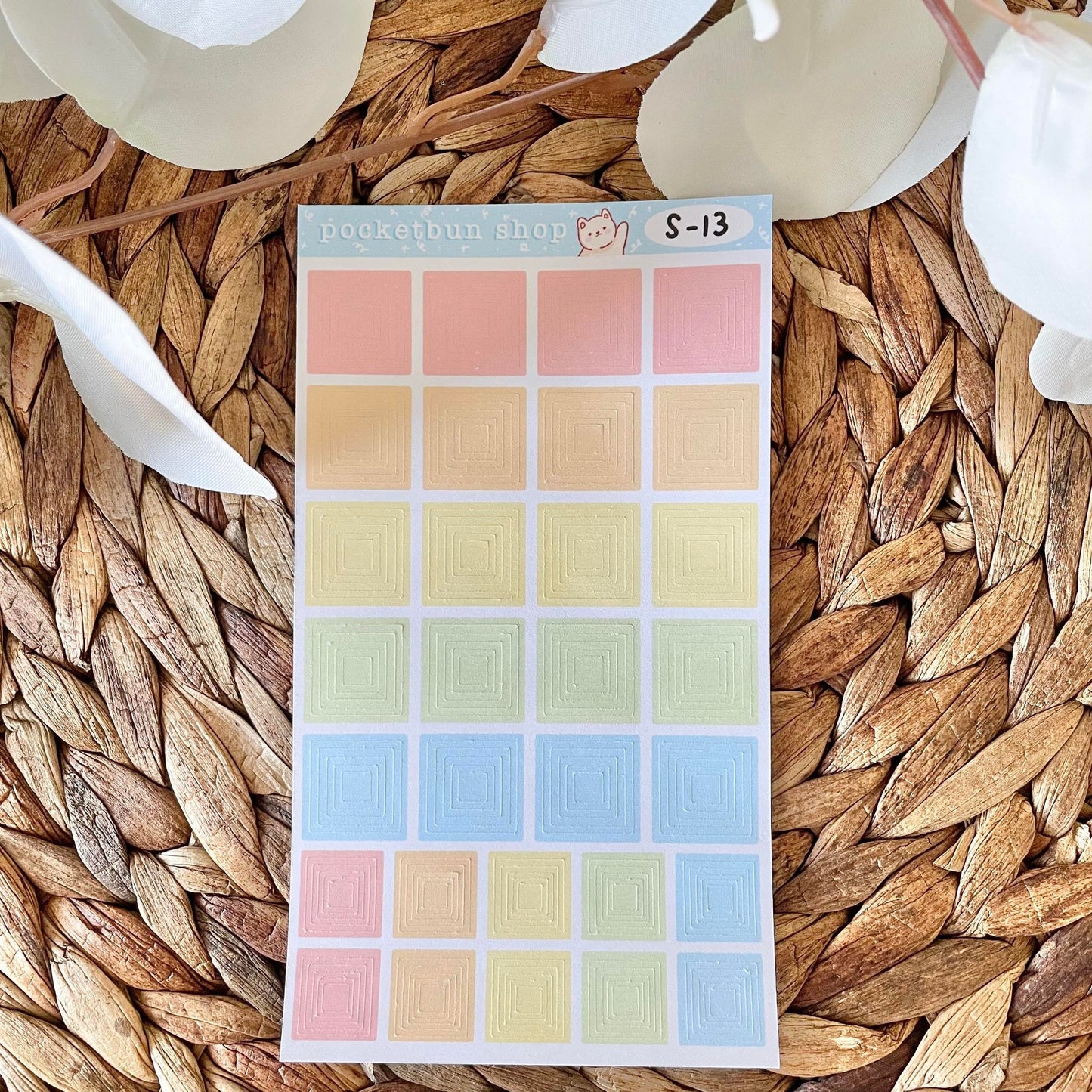 Concentric Square Sticker Sheets