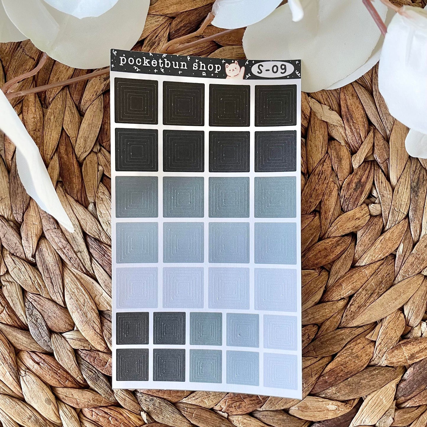 Concentric Square Sticker Sheets