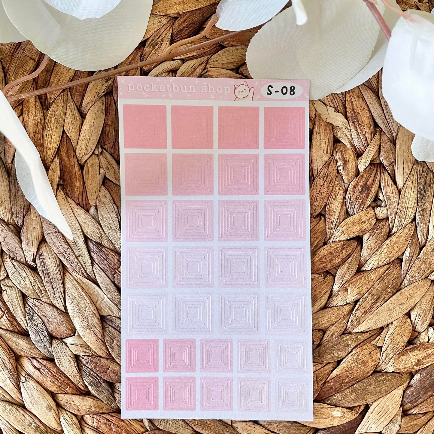 Concentric Square Sticker Sheets