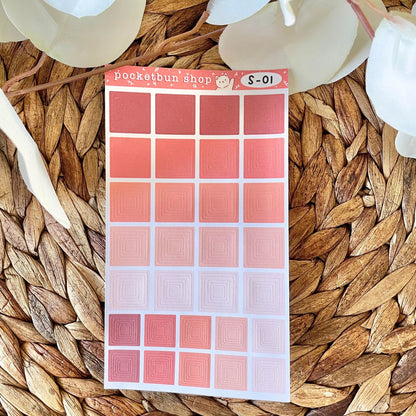 Concentric Square Sticker Sheets