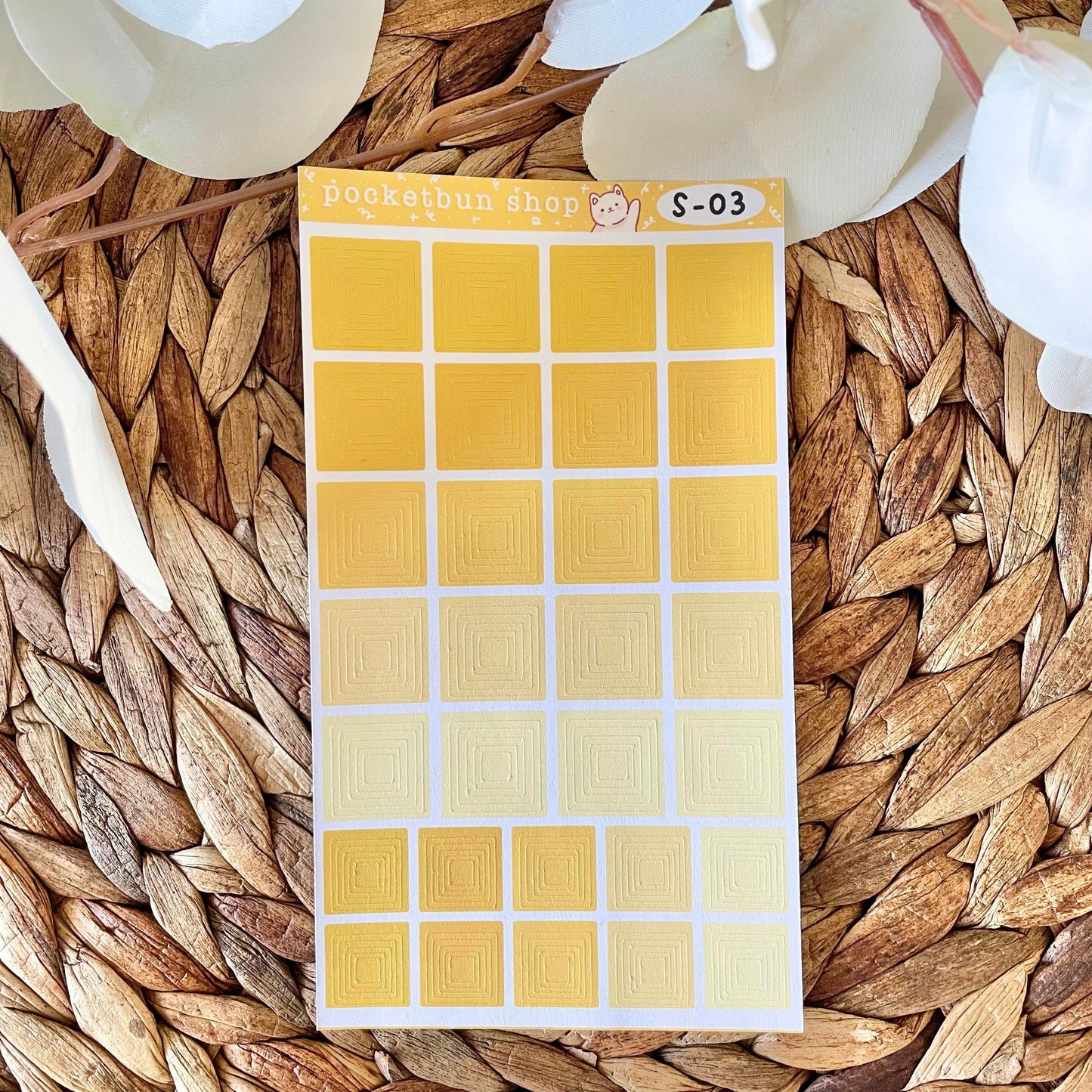 Concentric Square Sticker Sheets