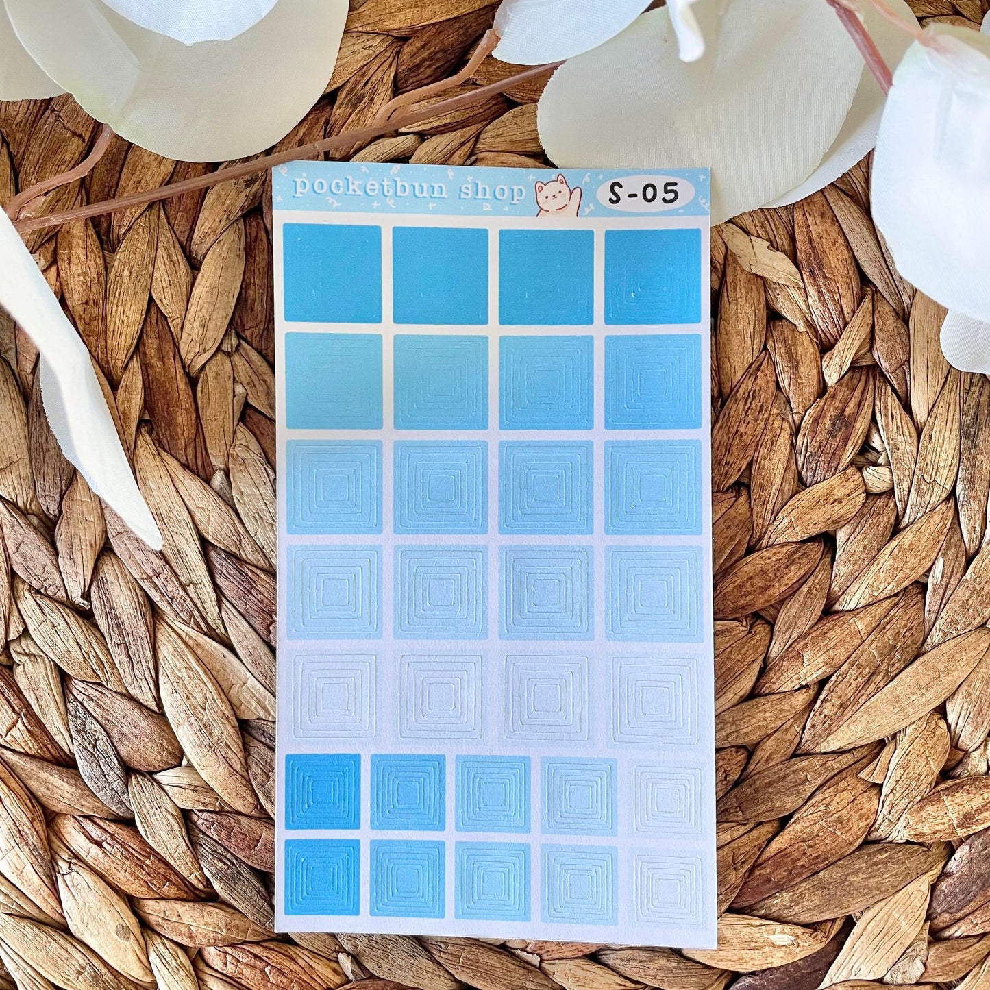 Concentric Square Sticker Sheets