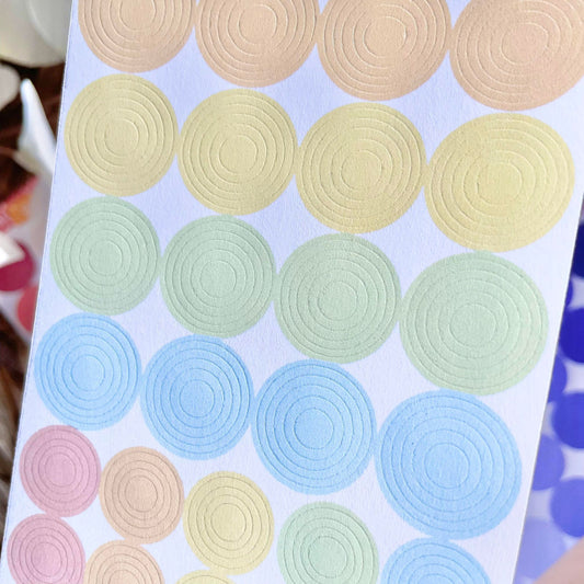 Concentric Circle Sticker Sheets